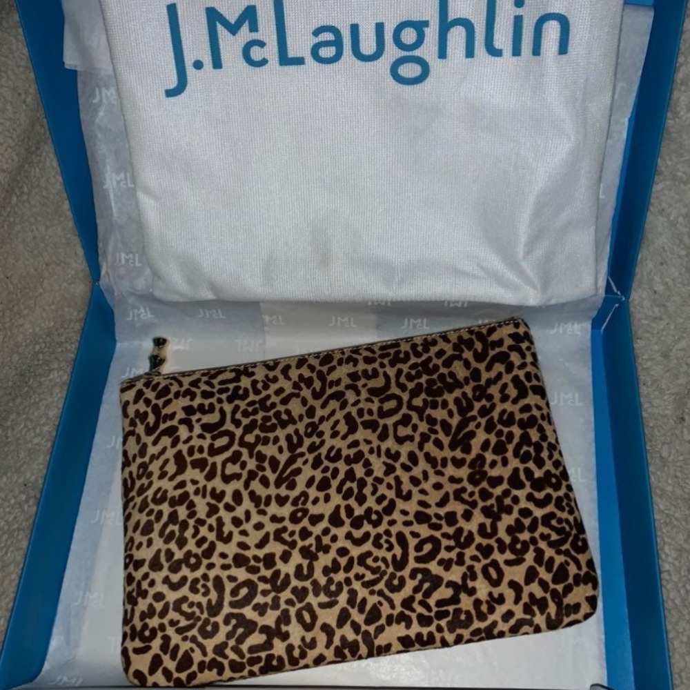 J. McLaughlin Calf Hair Leopard Clutch